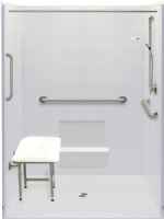 Freedom Five Piece 60 in. x 49 in. Wheelchair Accessible Shower