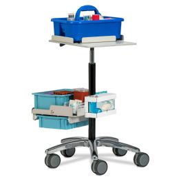 Clinton Store & Go Mobile Phlebotomy Cart with Locking Tray Brackets