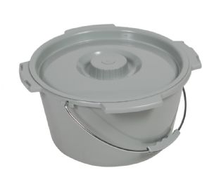 Drive Medical 7.5 Quart Commode Bucket with Metal Handle and Cover