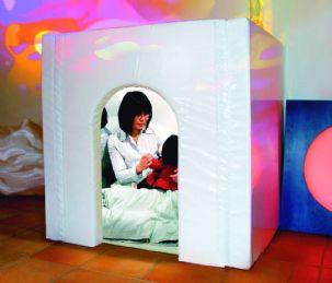Portable Sensory Den With Multiple Mirrors and Lights for Stimulation
