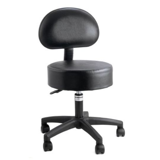 Black Rolling Exam Stool with Backrest by McKesson