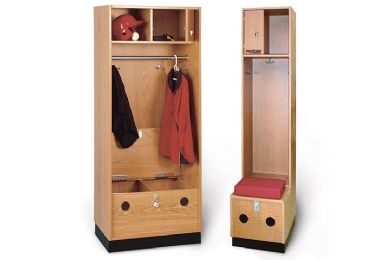 Proteam Oak Laminate Wood Pro-Lockers for Organization from Hausmann