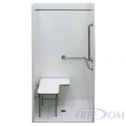 Four Piece 38-5/8 in. x 38-7/16 in. Transfer Shower Stall