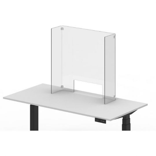 Shown is the 30-inch x 30-inch Clear Acrylic Divider w/ Cutout w/ side 8-inch x 30-inch Panels