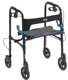 Drive Medical Clever-Lite Easy Folding Rollator Walker with Seat