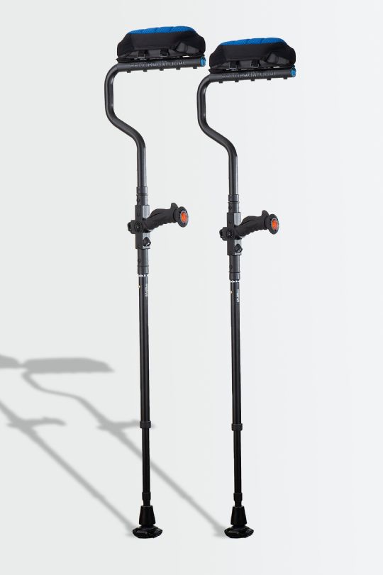 Ergobaum Dual Ergonomic Underarm Crutches - Real Carbon Fiber