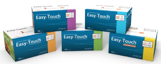 EasyTouch U-100 Insulin Syringes by MHC are available in Bulk Case quantities of 5 different Gauge sizes. Each box is color coded to match the 5 specific Syringe Gauge Sizes.