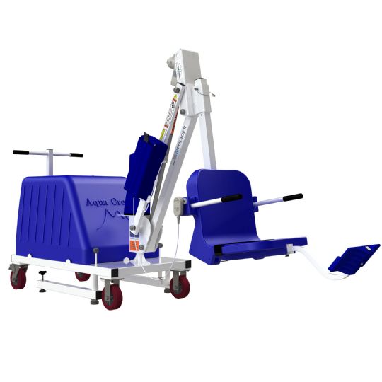 ADA Pool Lift and Sand Ballast with Hard Chair and Footrest Fully Extended