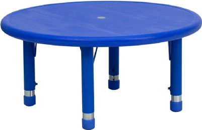Flash Furniture Plastic Round Preschool Adjustable Activity Table - 33 inches