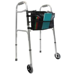 Lightweight Folding Walker with Wheels, 300 lbs. Capacity and 2-button Release Mechanism from Vive Health