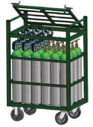 Heavy Duty Oxygen Cylinder Cart with Locking Top