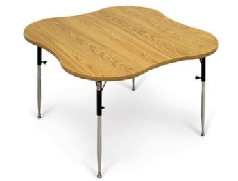 Four Cutout Wheelchair Accessible Height Adjustable Table by Hausmann