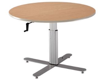 Height-Adjustable Round Group Therapy Pedestal Tables