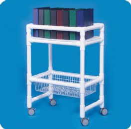 Mobile Medical Notebook Chart Rack with Wire Basket