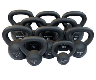 Body-Solid Sturdy Iron Powder Coat Kettlebells Available Between 5-100 Pounds