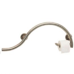 Extra Support Toilet Grab Bar - Wave Design with Roll Holder - Left and Right Color Options Available