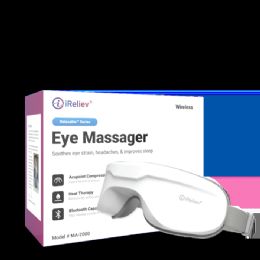 Relaxable Portable Eye Massager for Ocular Discomfort with Heat Therapy and Built-In Bluetooth Speaker
