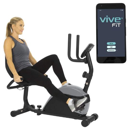 Stationary Recumbent Indoor Exercise Bike by Vive Health