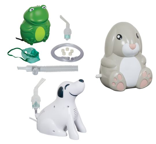 Each Frog, Bunny Rabbit, or Puppy Dog comes with the same Nebulizer System