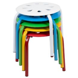 Flash Furniture Short Multi-Color Plastic Nesting Stools - Set of 5