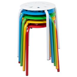 Flash Furniture Tall Multi-Color Plastic Nesting Stools - Set of 5
