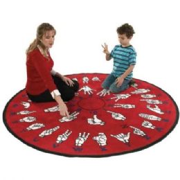 Educational Sign Language Floor Rug by Hands That Teach