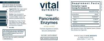 Vegan Pancreatic Enzymes by Vital Nutrients