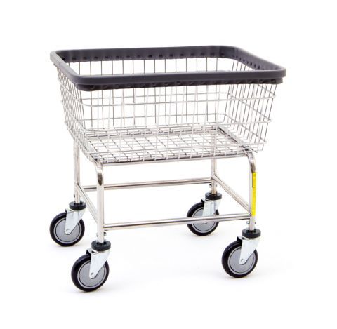 Commercial Laundry Rolling Basket Cart Heavy Duty Plastic Bin Tub Warehouse Box 