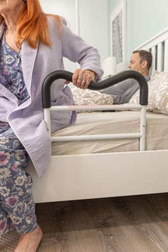 The Bed Assist Rail in use