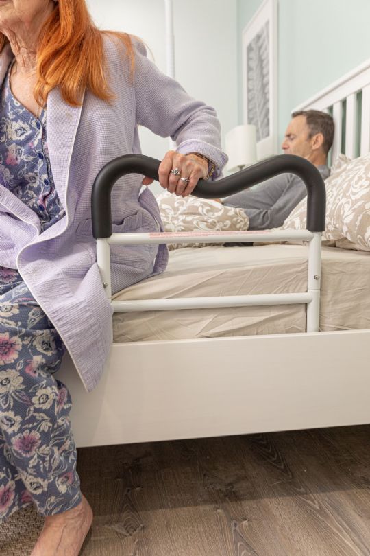 The Bed Assist Rail in use