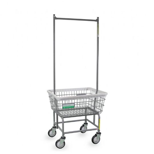 Antimicrobial Wire Laundry Cart with Double Pole Rack