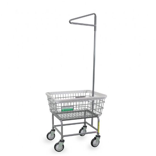 Antimicrobial Wire Laundry Cart with Single Pole Rack