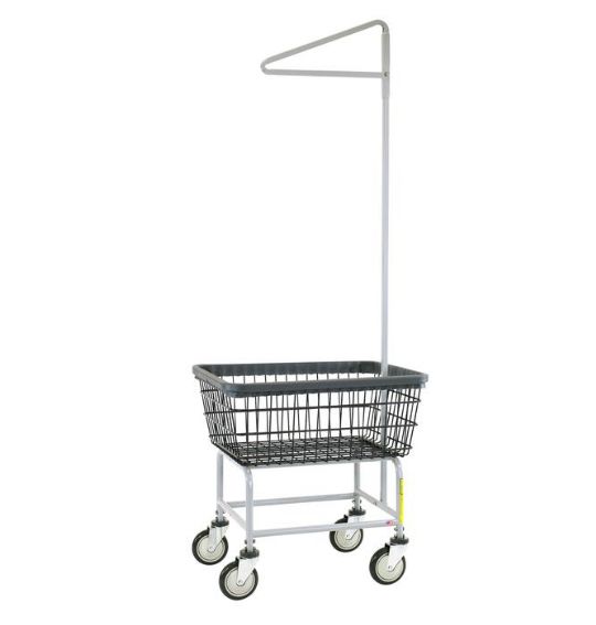 Standard Laundry Cart with Single Pole Rack.