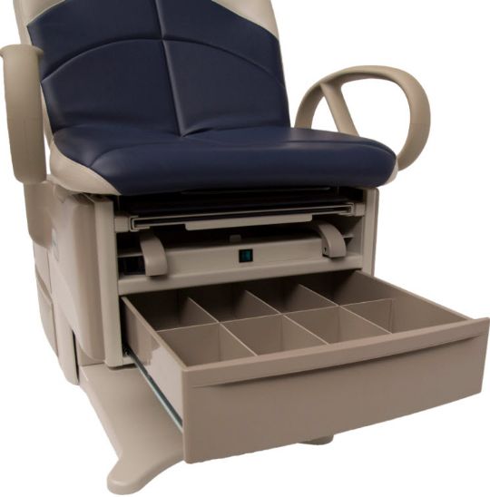 Optionla compartmentalized drawer dividers fits in the pull out drawer at the base of the Brewer 6000 Access High-Low Exam Table
