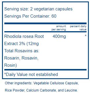 FORMOTIVA RHODIOLA ROSEA Exctract Energy Endurance Strength Stress Support 60tab 