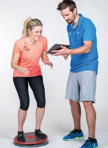 Togu Challenge Disc (iPad not included) improves balance and muscle control