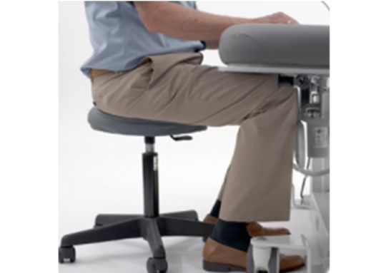 The Ergonomic Advantage 2-Section Ultrasound Table has room for side rails