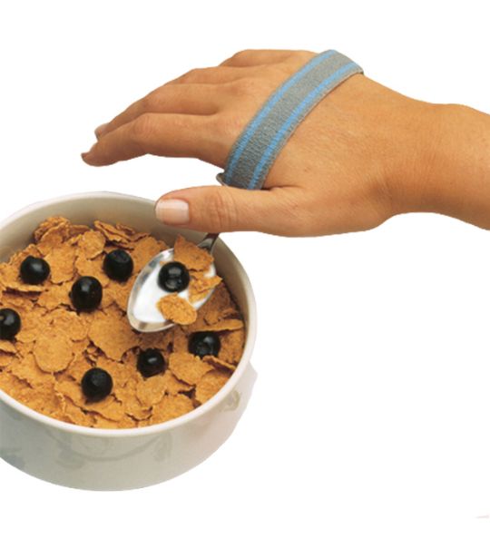 ADL Universal Eating Utensil Cuff shown with spoon