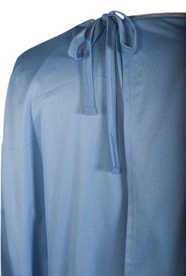 Close Up View of the Back Ties on the Level 1 Reusable Isolation Gown