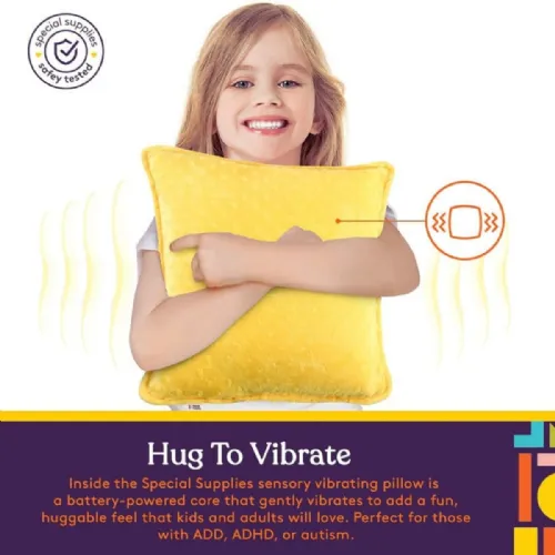 Special Supplies Vibrating Pillow Sensory Pressure Activated for Kids and Adults, 12? x 12? Plush Minky Soft Cover with Textured Therapy Stimulation Special Supplies Vibrating Pillow Sensory Pressure Activated for Kids and Adults, 12? x 12? Plush Minky Soft Cover with Textured Therapy Stimulation