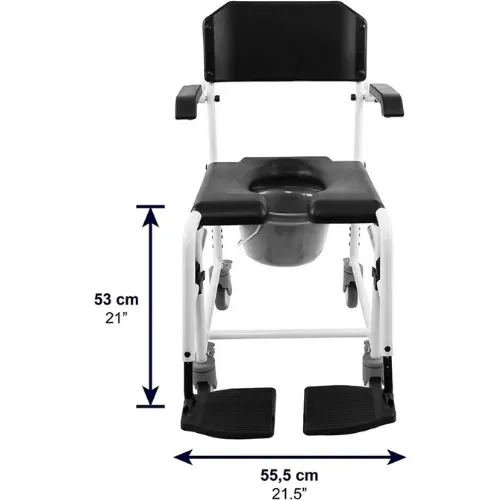 Shower Commode Chair with Wheels, Ultra Lightweight and 264 Lbs Shower Commode Chair with Wheels, Ultra Lightweight and 264 Lbs