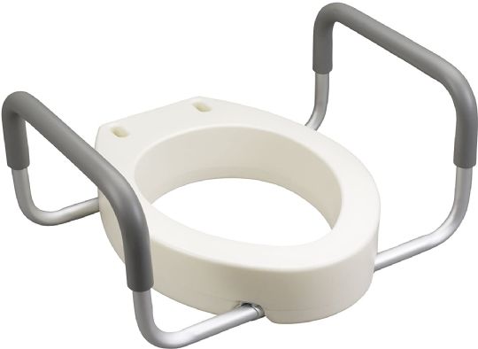 Side View of the Drive Medical Premium Toilet Seat Riser with Removable Arms