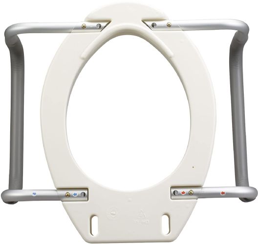 Underneath View of the Drive Medical Premium Toilet Seat Riser with Removable Arms