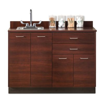 Base Cabinet with 4 Doors and 2 Drawers in Dark Cherry