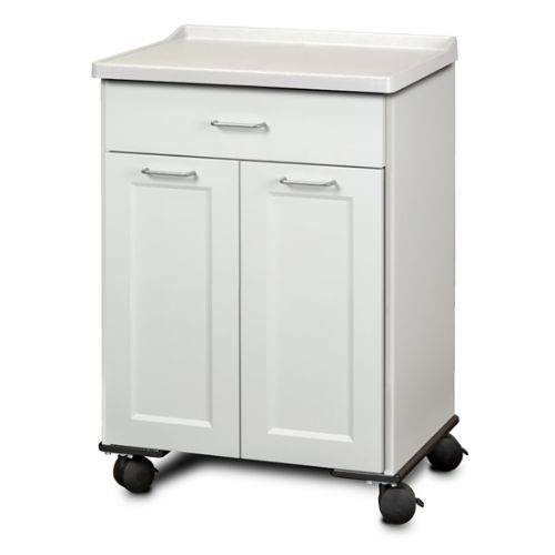 One Drawer - Two Doors/One Shelf - Four Swivel Casters (in Arctic White)