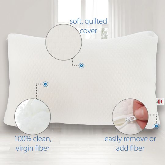 Adjust-A-Loft Adjustable Comfort Pillow by Core Products picture shows the contents of the pillow