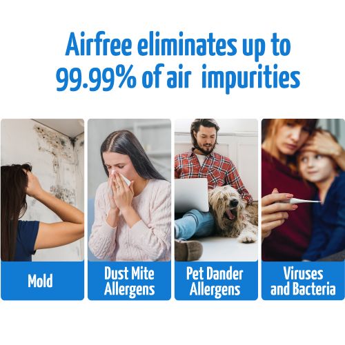 Eliminates up to 99.99 percent of air impurities