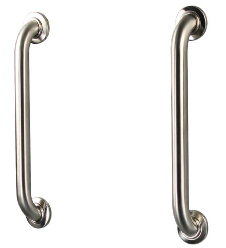 Close-up view of optional stability-enhancing wall-mount grab bars