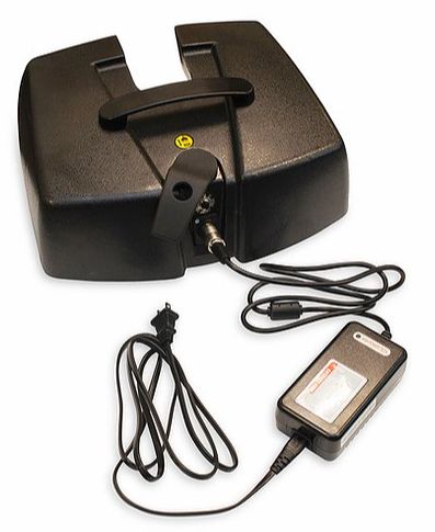 The EW-M34 has an off-board battery charger that enables charging both on and off the scooter for continuous operation.