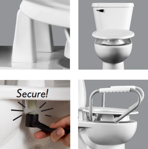 Clean Shield Elevated Toilet Seat by BEMIS SNAP 2 SECURE installation